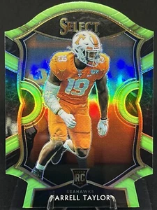 Darrell Taylor 2020 Panini Select NEON GREEN PRIZM troquelado novato Seahawks #96 - Imagen 1 de 2