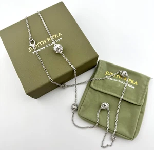 Judith Ripka Sterling Silver Necklace w/ Box & Dust Bag 21.8g - Picture 1 of 8