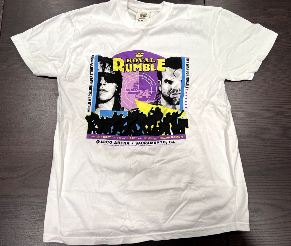WWF Royal Rumble Bret Hart Razor Ramon Nueva Camiseta PPV Mediana Foto 1 de 1