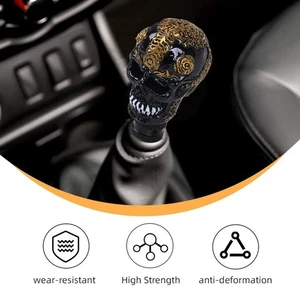 Car Gear Shift Knob with Unique Skull Design Gold Silver for Easy Installation - Picture 1 of 14