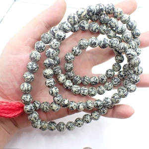 seltene & lange Granit Mala Gebetsperlen Myanmar Burma Handarbeit Stein Sammlung - Bild 1 von 6