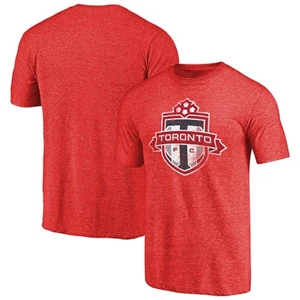 Men's Red Toronto FC Distressed Primary Logo Tri-Blend T-Shirt - Picture 1 of 3
