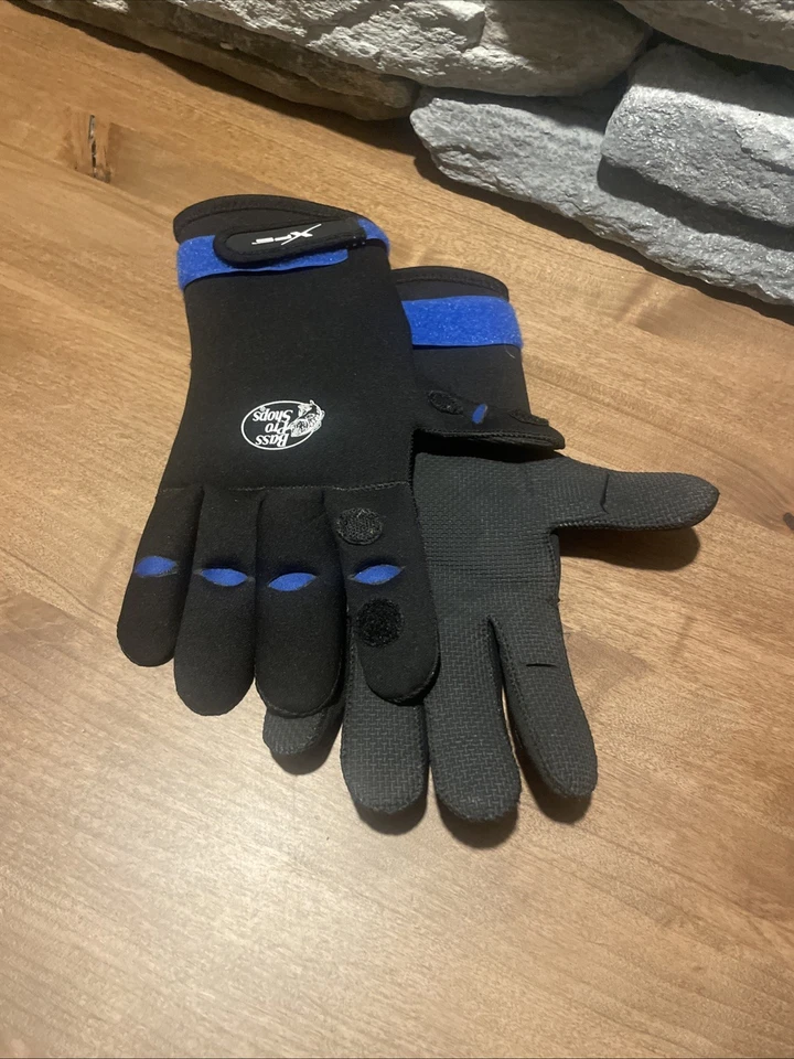 Guantes de pesca de neopreno Bass Pro Shops XPS para hombre XL negros y azules Foto 1 de 4