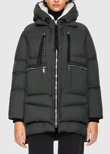 OROLAY verdickte Daunen superwarme gefütterte Jacke mit Kapuze - Damengröße L - schwarz - gebraucht, in einwandfreiem Zustand - Bild 1 von 8