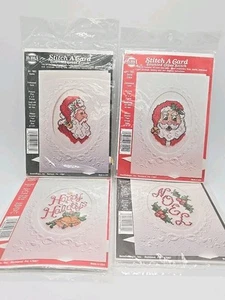 Stitch A Card Navidad Lote de 4 Kits de Punto de Cruz Mágicos con Agujas Santa, Noel - Imagen 1 de 6
