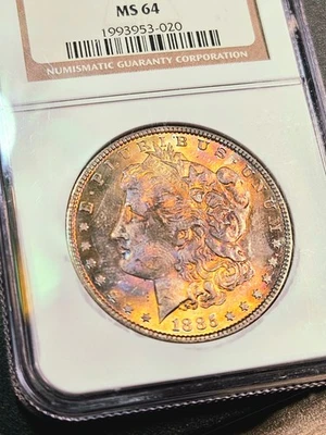 1885-O $1 Morgan Silver Dollar NGC MS64 RAINBOW TONER!!   - Image 1 of 4