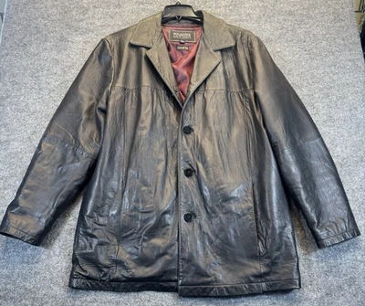 Abrigo de cuero negro forrado con aislamiento XL de Wilson para hombre Foto 1 de 4