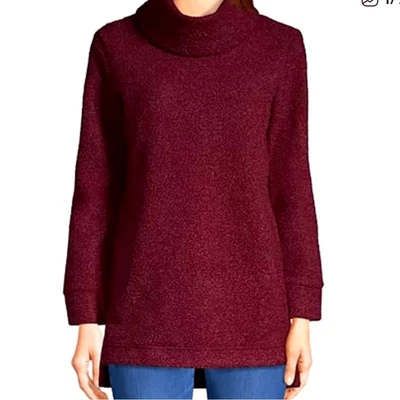 Suéter LANDS’ END Cabernet Boucle gola alta - 2X - Imagem 1 de 4