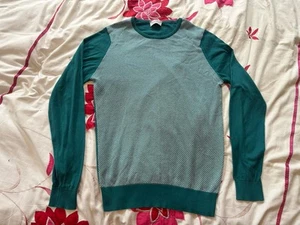 Vintage John Smedley Micro Block Sea Island Cotton Jumper - Green - Size S - Picture 1 of 15