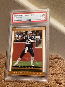 2003 topps Draft Picks Tom Brady #55 Card PSA 9 NO 10 NEW CASE LOW POP - Picture 1 of 2