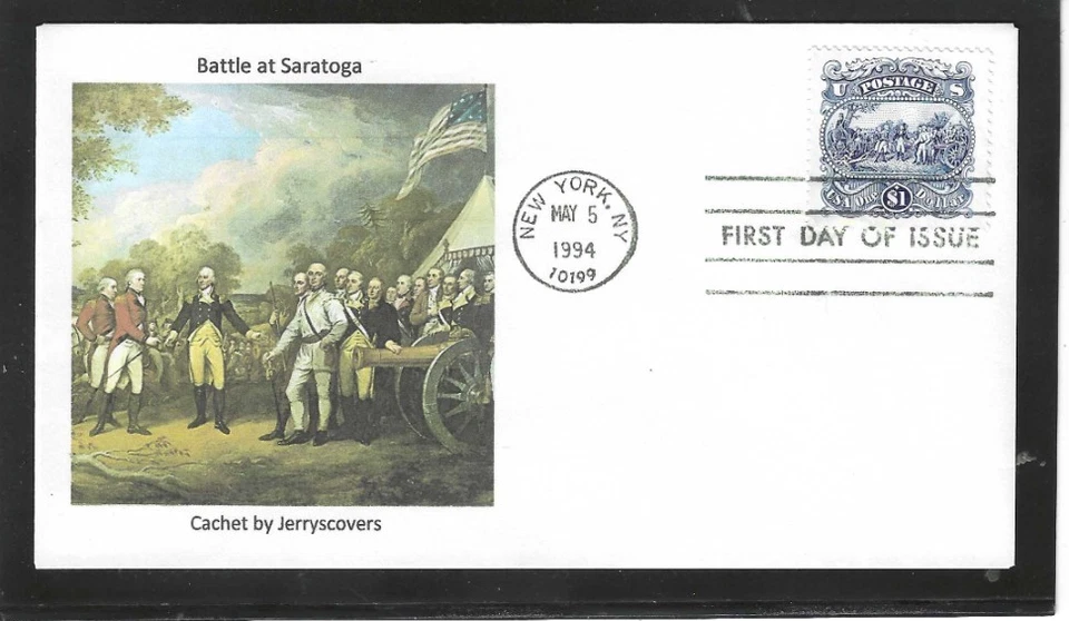 $1.00 BATTLE OF SARATOGA FDC 1994 NEW YORK, NY JERRY'S COVERS ONLY 1 MADE - Image 1 of 1
