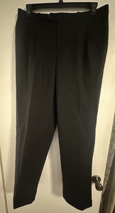 Vintage Ralph Lauren Hose Herren 35X32 Schwarz 100% Wolle Bündchen Plissee Super 100s - Bild 1 von 5