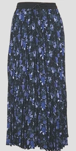 Damen XXS Woolrich Target blau türkis Blumen Akkordeon Plissee Maxirock Retro - Bild 1 von 8