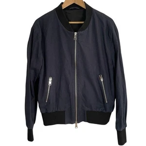 Ami Alexandre Mattiussi Dark Blue Bomber Jacket Size XL preppy blokecore retro - Picture 1 of 7