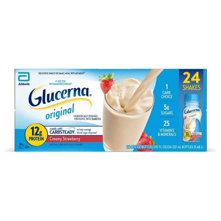 Batido de proteínas Glucerna 12 g, fresa cremosa 8 fl. oz., 24 pk. Foto 1 de 4