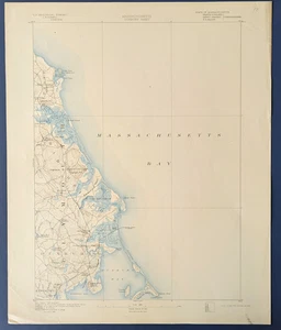 Duxbury & Kingston Massachusetts Bay Plymouth Coast 1898 USGS Topo Map - Picture 1 of 6