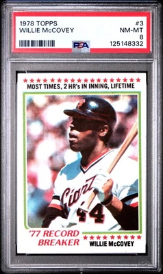 1978 TOPPS #3 WILLIE McCOVEY graded an 8 by PSA. - Image 1 of 2