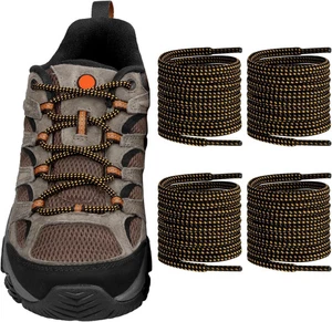 2 pares de cordones para Merrell redondo de repuesto 44 pulgadas, combo negro y amarillo - Imagen 1 de 3