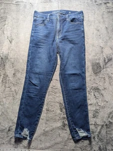 American Eagle Hi Rise Jegging Jeans Women's Size 10 Dark Wash Distressed - Imagen 1 de 14