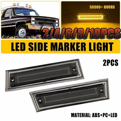 Luz de señalización lateral ámbar 2-10x para Chevrolet Chevy GMC C10 C20 C30 81-91 BlazerLED Foto 1 de 4