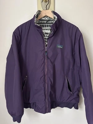 VTG 90’s L.L. Bean Aztec Fleece Lined Purple Warm Up Jacket Men’s SZ Medium - Image 1 of 4