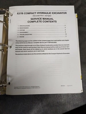 New Holland E27B Compact Hydraulic Excavator Service Manual - Image 1 of 4