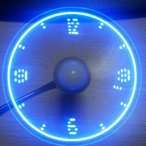 Hand Display Mini USB Fan Portable Gadgets Flexible LED Clock Cool For Laptop PC - Picture 1 of 11