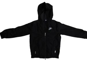 Chaqueta cortavientos Nike Youth negra con cremallera completa con capucha talla 4T (3-4 años) T112 - Imagen 1 de 7