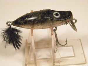 Señuelo crankbait vintage estilo Paw Paw River Runt negro brillo transparente - Imagen 1 de 3