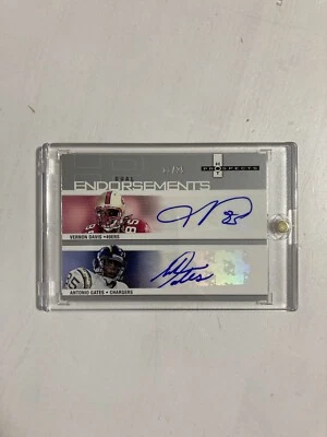 2006 Fleer Hot Prospects Dual Endorsements Vernon Davis Antonio Gates 13/25 Auto - Image 1 of 4