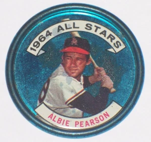 Vintage Topps Baseball Coin Chewing Gum Metal Bottle Cap ALBIE PEARSON - Picture 1 of 1