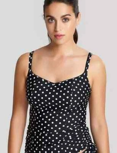 Womens Swimwear Tankini Bikini Panache Anya Spot Tankini Top SW1011 Black/White - Picture 1 of 6