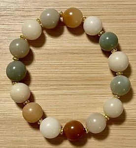 12mm Natural Boutique Bodhi Beaded Stretch Bracelet - Picture 1 of 8