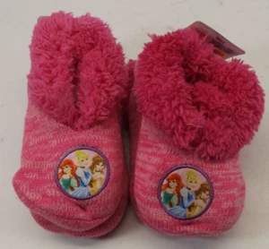 Disney Princess Slipper Socks Size 6-8.5 Pink New Ariel Cinderella Belle - Picture 1 of 1