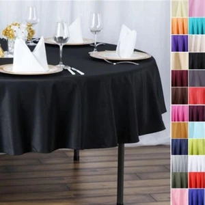 90-Inch Polyester Round Tablecloth Decoration Supplies Dinner Wedding Linens - Picture 1 of 231