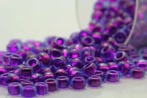 Cuentas de semillas Miyuki Rocalles redondas 8/0 violeta luminosa AB RR-352 - Imagen 1 de 1
