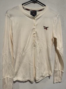 American Living Shirt Size S Off White Long Sleeve Quality Brand Henley Comfy - Picture 1 of 4