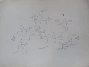 THE CHILDHOOD OF ART, 24X32 original drawing surrealist fantasy Fred BELAUBRE - Picture 1 of 1