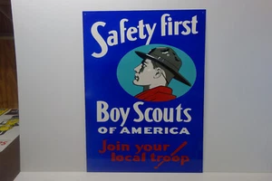 BOY SCOUTS OF AMERICA RECHTECKIGES STAHL EMAILSCHILD 30" HOCH UND 22" BREIT. - Bild 1 von 3