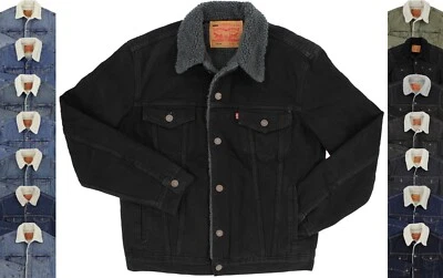 Levi's Men's Trucker Jacket, Sherpa Lined Cotton Denim Button Up Coat - Image 1 of 4