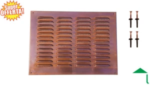 Griglia aerazione o di ventilazione con rete e tasselli inclusi in rame 32 x 32 - Foto 1 di 3
