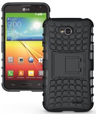 BLACK GRENADE GRIP RUGGED TPU SKIN HARD CASE COVER STAND FOR LG OPTIMUS L70
