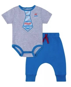 NWT NB newbor HAPPY FIRST MOTHERS DAY Tie outfit Koala kids baby boy shower gift - Picture 1 of 5