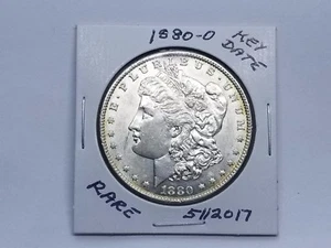 Dólar de plata Morgan 1880-O hermoso tono suave escarchado fecha rara #5112017-50A - Imagen 1 de 4