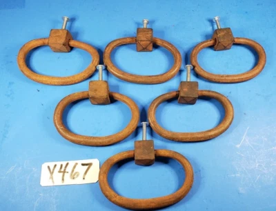 Tiradores de cajón/gabinete ovalados tiradores de fianza hierro antiguo NOS 6 reproducciones Foto 1 de 4