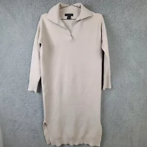 Tahari Pulloverkleid Damen Beige Langarm Kragen Pullover Oversize Gr. S - Bild 1 von 8
