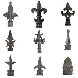 Cast Iron Fence Finials, Multiple Styles & Sizes, 1/2 to 1 Inch Square + Round - Picture 1 of 72
