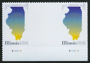 #5274 Illinois Statehood, vertikales Dachrinnenpaar [3] neuwertig ** ALLE 5 = KOSTENLOSER VERSAND ** - Bild 1 von 1
