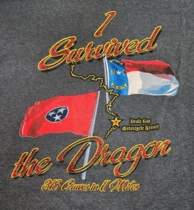 Deals Gap Ride The Dragon Mens XL T Shirt 129 318 Curves 11 Miles - Picture 1 of 4
