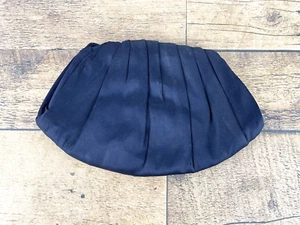 Vintage Black Satin Clutch Timeless Classic Convertible Handle Silk Lined 1950s - Picture 1 of 8